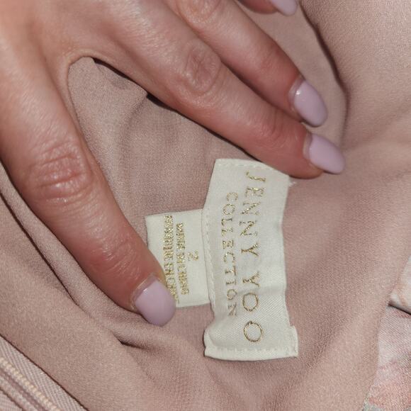 Jenny Yoo Collection Leticia Droop Neckline Satin Floral Print Maxi Dress Sz 2 - Picture 5 of 5